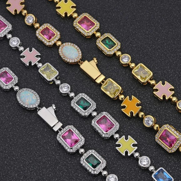 Vergulde Hip-Hop Edelsteen Ketting