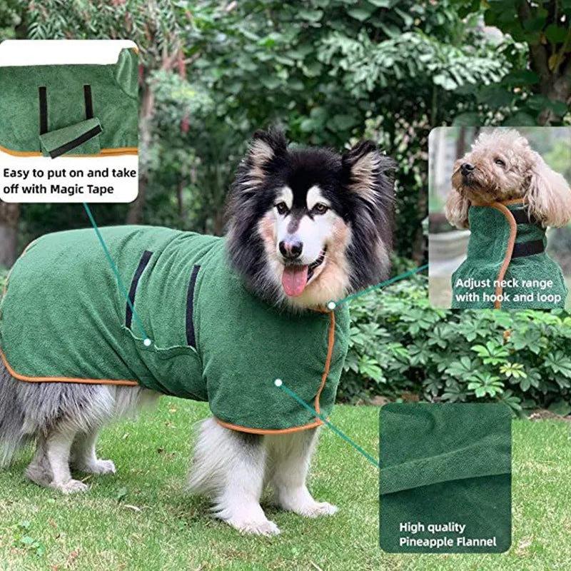 Huisdierenbadjas sneldrogende handdoek