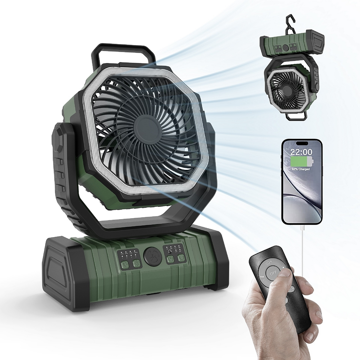 Outdoor Draagbare Powerbank LED Licht Campingventilator